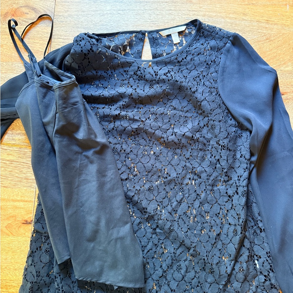 Banana Republic Black Lace Top